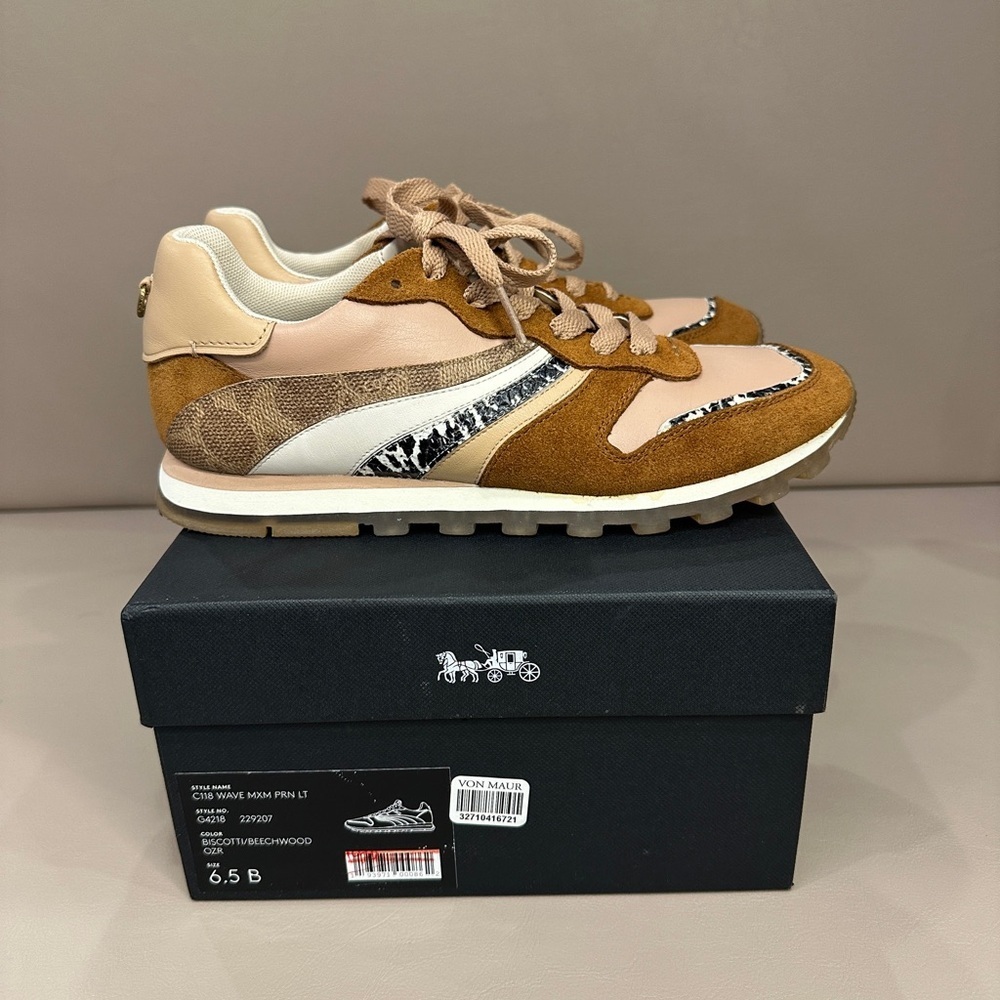 Coach C118 Leather Patchwork Runner Sneakers - Picture 3 of 10